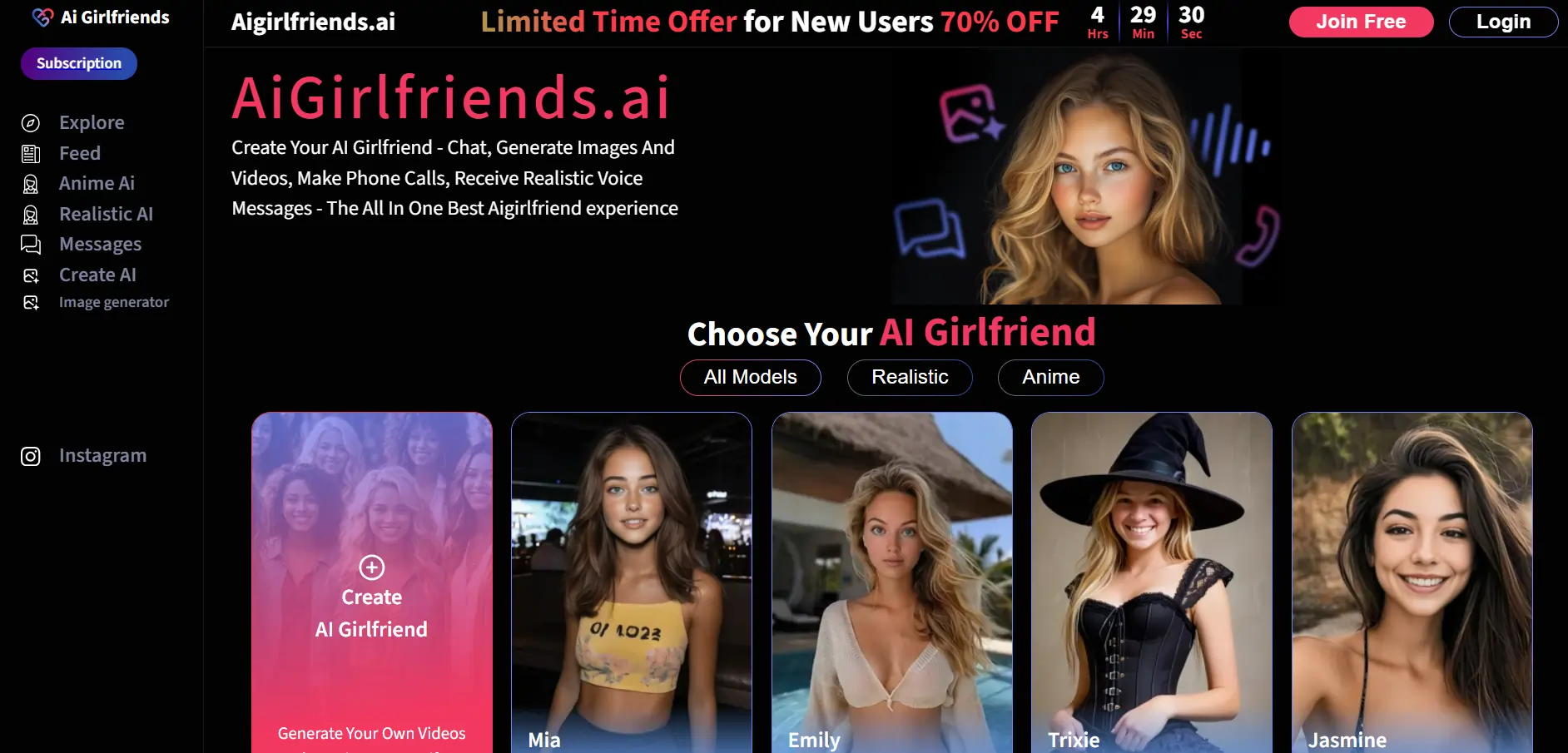 AIGirlfriends.ai - Hero Image